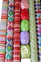 4 rolls of gift wrap 200 cm x 70 cm | 100 m gift ribbon 5 rolls of 20 m | different patterns and colours