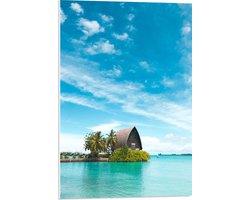 WallClassics - PVC Schuimplaat- Hotel op het Water - Malediven - 50x75 cm Foto op PVC Schuimplaat