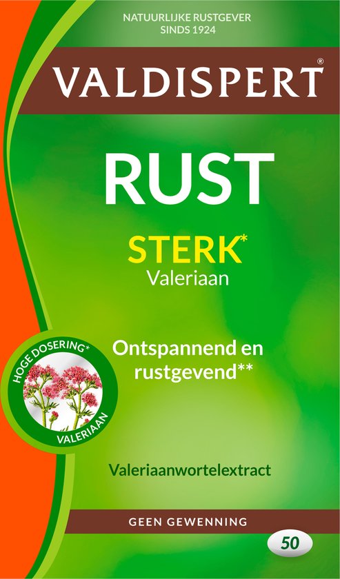 Valdispert Rust Sterk - Natuurlijk voedingssupplement met Valeriaanwortelextract voor rust & ontspanning* - 50 tabletten