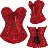 Sexy Korset - rood/ zwart - maat L - burleske - zandloperfiguur - elegant - verstelbaar - uniseks - burlesque