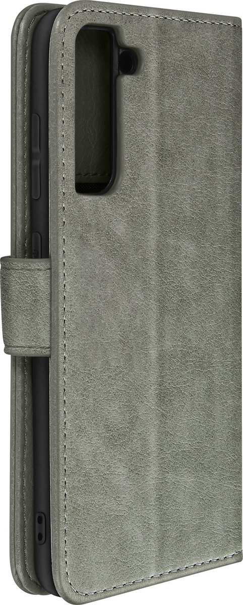 Geschikt voor Samsung Galaxy S21 FE Bookcover Video Support Functie grijs