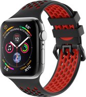 Apple Watch Series 1/2/3/4/5/6/7/8 / SE - Bracelet 38/40/41 - iMoshion Sport avec boucle - Zwart / Rouge