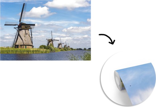 Les moulins à vent hollandais de Kinderdijk en Europe papier peint photo vinyle largeur 390 cm x hauteur 260 cm - Tirage photo sur papier peint (disponible en 7 tailles)