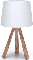 LED Tafellamp - Tafelverlichting - E14 Fitting - Rond - Mat Bruin - Kunststof