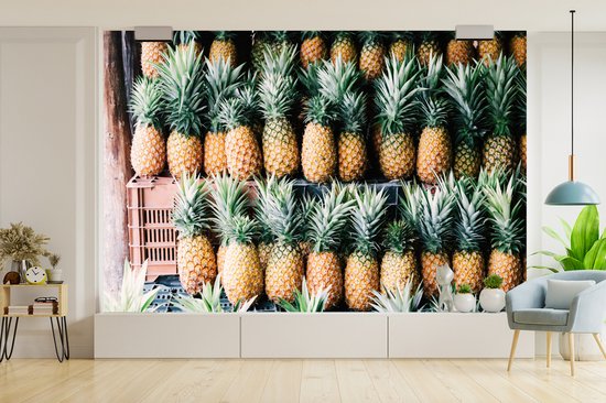 Behang - Fotobehang Ananas - Fruit - Mexico - Breedte 390 cm x hoogte 260 cm