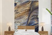 Behang - Fotobehang Marmer - Goud - Waterverf - Textuur - Marmerlook - Breedte 225 cm x hoogte 350 cm