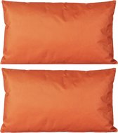 8x Bank/sier kussens voor binnen en buiten in de kleur oranje 30 x 50 cm - Tuin/huis kussens