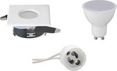 LED Spot Set - Igia - GU10 Fitting - Waterdicht IP65 - Inbouw Vierkant - Mat Wit - 4W - Helder/Koud Wit 6400K - 82mm