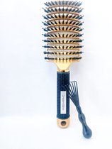 Bundel Anti klit haarborstel Goud/Zwart + Cleaner Brush