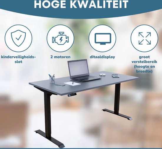 Bureau zit sta elektrisch in hoogte verstelbaar - 118 x 58 cm