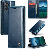 CaseMe - Telefoonhoesje geschikt voor Samsung Galaxy A34 5G - Flip Wallet Case - Magneetsluiting - Blauw