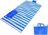 Bol.com Strandmat met Opblaasbaar Kussen - Opvouwbaar - Blauw aanbieding