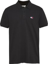 Tommy Jeans - Heren Polo SS Classic Badge Polo - Zwart - Maat S