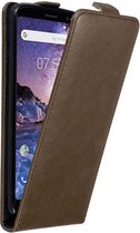 Cadorabo Hoesje voor Nokia 7 PLUS in KOFFIE BRUIN - Beschermhoes in flip design Case Cover met magnetische sluiting