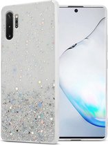 Cadorabo Hoesje voor Samsung Galaxy NOTE 10 PLUS in Transparant met Glitter - Beschermhoes van flexibel TPU silicone met fonkelende glitters Case Cover Etui