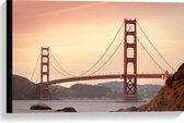 Canvas - Rode Brug - San Francisco - 60x40 cm Foto op Canvas Schilderij (Wanddecoratie op Canvas)