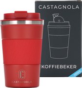 Castagnola Design RVS Koffiebeker To Go - Rood - 380ml - Thermosbeker - Theebeker
