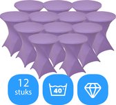 Statafelrok Lavendel x 12 – ∅80-85 x 110 cm – Statafelhoes Stretch 12 Stuks – Tafelhoezen voor Statafel Sta Tafel Hoes | Staantafelhoes - Geschikt voor Horeca Evenementen | Cocktailparty | Trouwerij