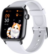 SAMTECH Smartwatch - Heren & Dames – horloge – met HD Touchscreen - Stappenteller, Calorie Teller, Slaap meter – Zwart Wit