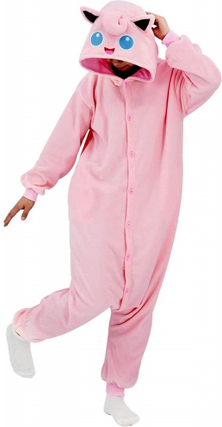 KIMU Onesie Roze Suikerspin Pak - Maat XS-S - Pink Kauwgom Kauwgombal Kostuum Huispak Pyjama Lichtroze Jumpsuit Snoepje Candy Volwassenen Festival