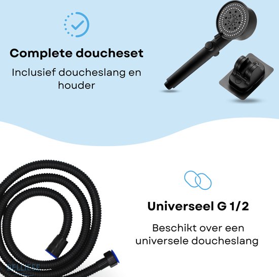 Belliese doucheset Hydro Jet Pro Douchekop Doucheslang