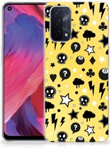 Silicone Back Cover OPPO A74 5G | A54 5G Telefoon Hoesje Punk Yellow