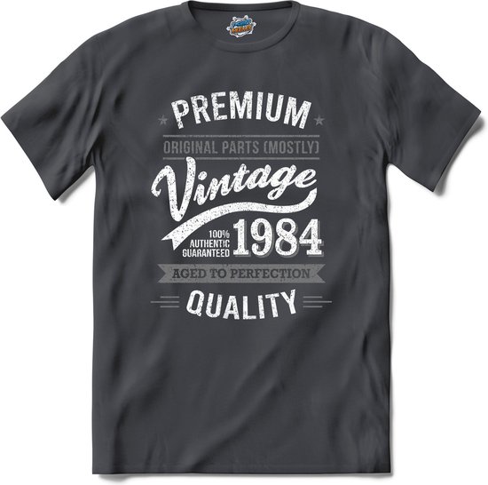 Vintage Legend Sinds 1984 - verjaardag en feest cadeau - Kado tip - T-Shirt - Unisex - Mouse Grey - Maat S