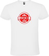 Wit T-Shirt met “Legend sinds 1998 “ Afbeelding Rood Size XXXL