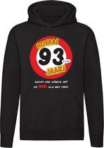 93 jaar | Maar nog steeds zo gek als een deur! Hoodie | cadeau leeftijd | 93e verjaardag | Trui | Unisex