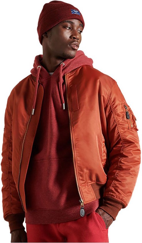 Superdry MILITARY HOODED MA1 - Jas - jet black/zwartblauw denim