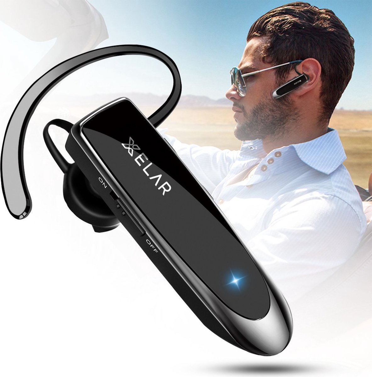 Draadloze Headset - Bluetooth 5.0 oortjes - Handsfree bellen - Oordopjes - 24 uur bellen - Noice Cancelling Microfoon - Zwart thumbnail 7