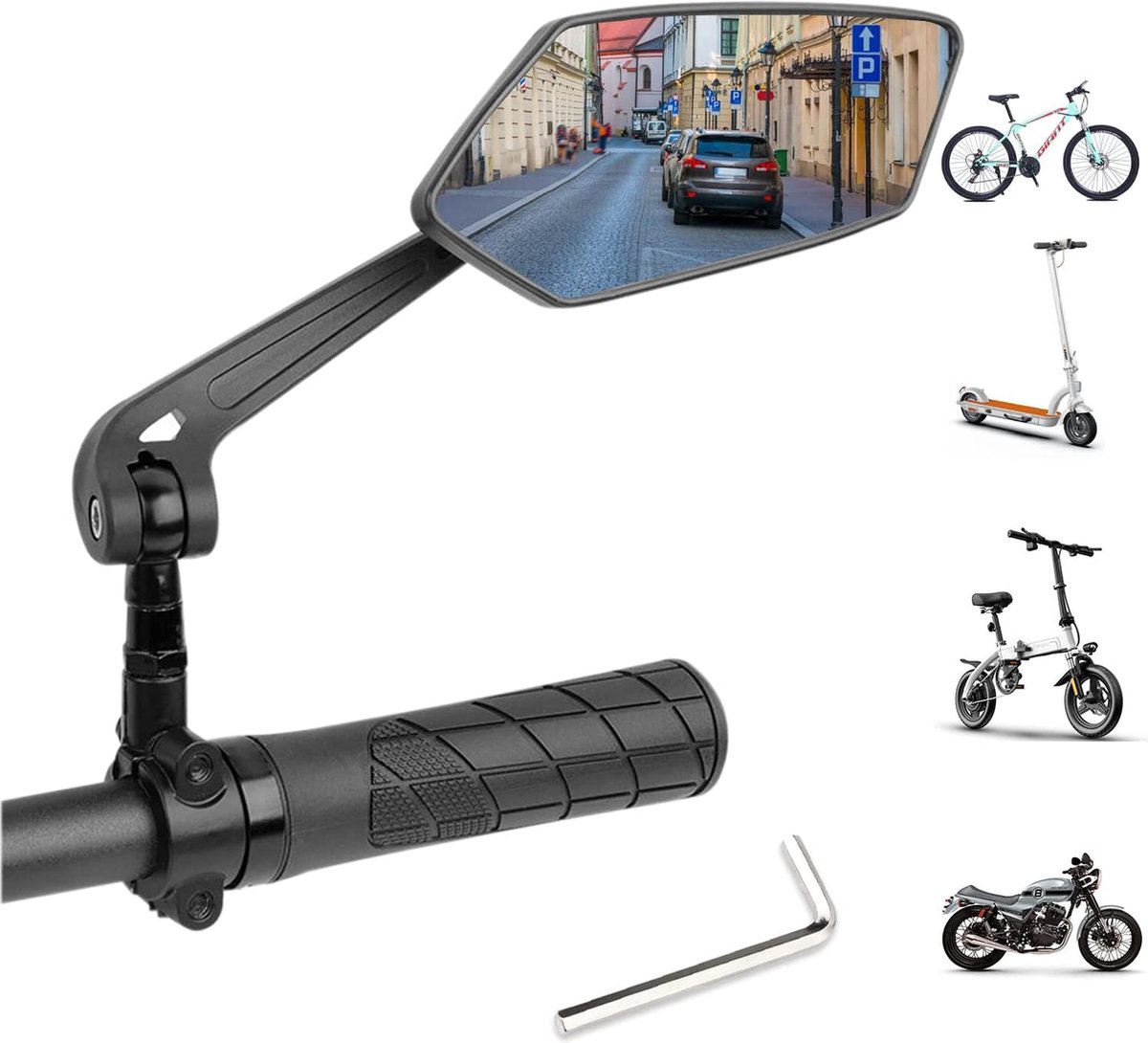 Homieway Fahrradspiegel für E-Bike Links, HD Extra Große Homieway Fahrradspiegel für E-Bike Links, HD Extra Große