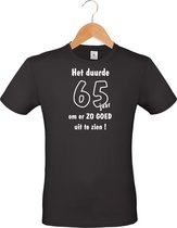 Mijncadeautje - Leeftijd T-shirt - Het duurde 65 jaar - Unisex - Zwart (maat L)