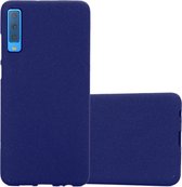 Cadorabo Hoesje geschikt voor Samsung Galaxy A9 2018 in FROST DONKER BLAUW - Beschermhoes gemaakt van flexibel TPU silicone Case Cover