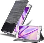 Cadorabo Hoesje geschikt voor Samsung Galaxy NOTE 5 in GRIJS ZWART - Beschermhoes met magnetische sluiting, standfunctie en kaartvakje Book Case Cover Etui