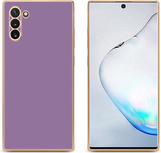 Coque Cadorabo pour Samsung Galaxy NOTE 10 en Violet Brillant - Or - Coque de protection en silicone TPU souple et avec protection pour appareil photo