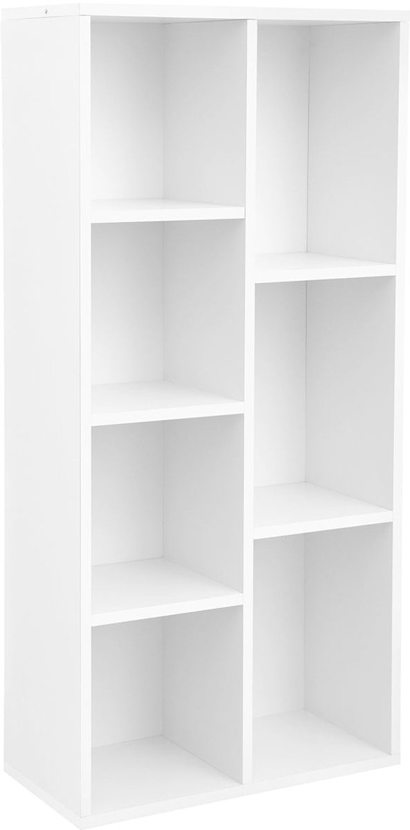Boekenkast - Opbergkast - Open staande Kast - 7 vakken - Wit