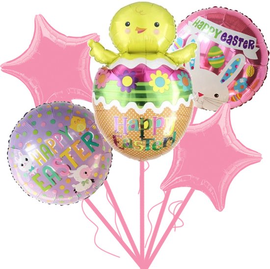 Loha-party® Ballon-vrolijk pasen-Feestartikelen voor Pasen-Gekleurde... | bol.com