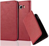 Cadorabo Hoesje voor Samsung Galaxy J7 2016 in APPEL ROOD - Beschermhoes met magnetische sluiting, standfunctie en kaartvakje Book Case Cover Etui