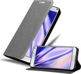 Cadorabo Hoesje geschikt voor Samsung Galaxy NOTE 4 in TITANIUM GRIJS - Beschermhoes met magnetische sluiting, standfunctie en kaartvakje Book Case Cover Etui