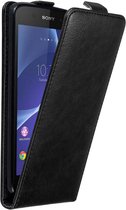 Cadorabo Hoesje geschikt voor Sony Xperia Z3 in ZWARTE NACHT - Beschermhoes in flip design Case Cover met magnetische sluiting