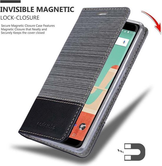 Étui Cadorabo pour WIKO VIEW GO en GRIS NOIR - Étui de protection avec fermeture magnétique