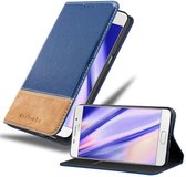 Cadorabo Hoesje voor Samsung Galaxy A5 2016 in DONKERBLAUW BRUIN - Beschermhoes met magnetische sluiting, standfunctie en kaartvakje Book Case Cover Etui