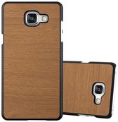 Cadorabo Hoesje geschikt voor Samsung Galaxy A5 2016 in WOODY BRUIN - Hard Case Cover beschermhoes in houtlook tegen krassen en stoten