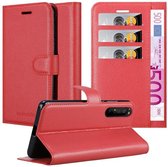 Cadorabo Hoesje voor Sony Xperia 1 II in KARMIJN ROOD - Beschermhoes met magnetische sluiting, standfunctie en kaartvakje Book Case Cover Etui