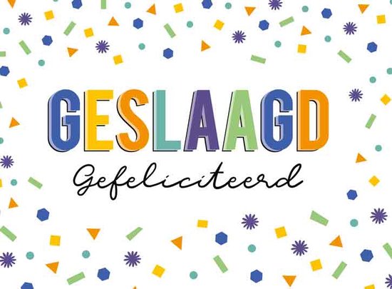 Wenskaart Geslaagd Gefeliciteerd | bol