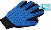 Vachthandschoen Rechts | Blauw - Dierenborstel handschoen -haarverwijderaar voor dieren - Dierenhaar handschoenen - Vachtverzorgingshandschoen