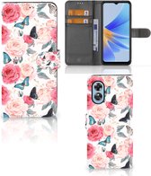 Smartphone Hoesje OPPO A17 Flipcase Cadeautjes voor Moederdag Butterfly Roses