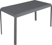 NATERIAL - Table de balcon rectangulaire IDAHO - 144 x 70 x 75 cm - 2 à 4 personnes - Aluminium - Anthracite - Gris foncé - Table à manger - Table de jardin - Table d'appoint