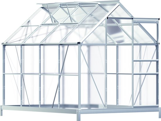 Gardebruk Aluminium Kas 4,75 m² - Fundament & Regengoot - 250x190cm